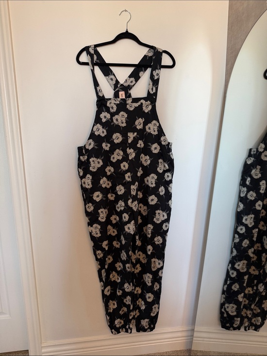 Smash + Tess Pants - Smash + Tess Black Jumpsuit with Cream Floral Print